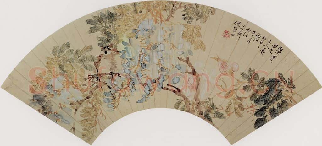 清代 倪田《花鸟图》书画作品