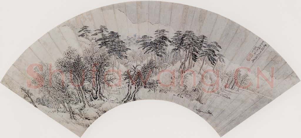 明代 张宏《雪景图》书画作品