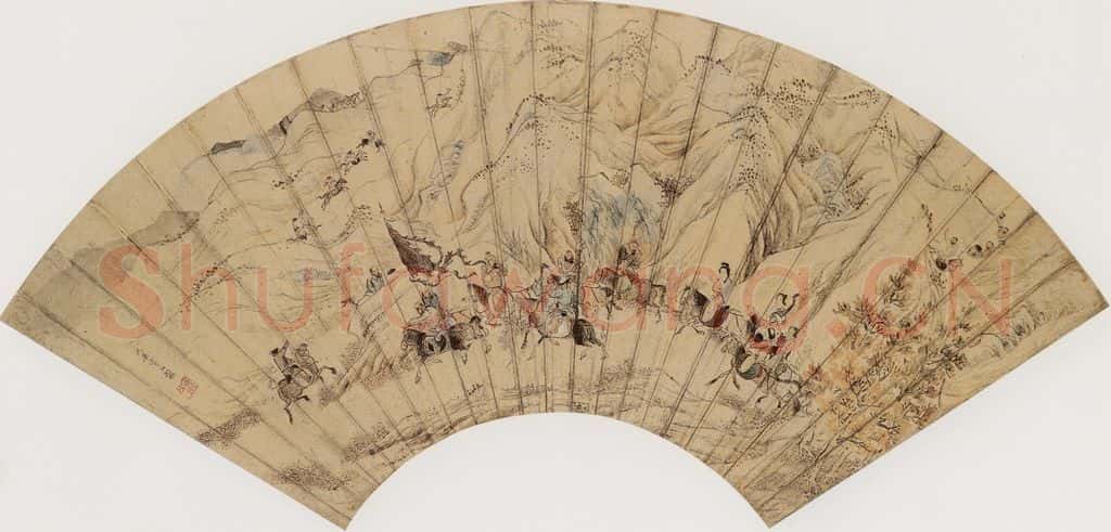 明代 仇英《文姬归汉图》书画作品