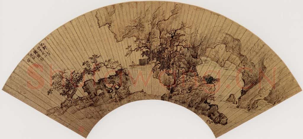 明代 刘度《仿李成山水图》书画作品