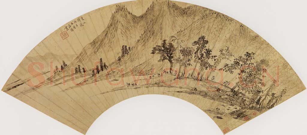 明代 程嘉燧《夏山待渡图》书画作品