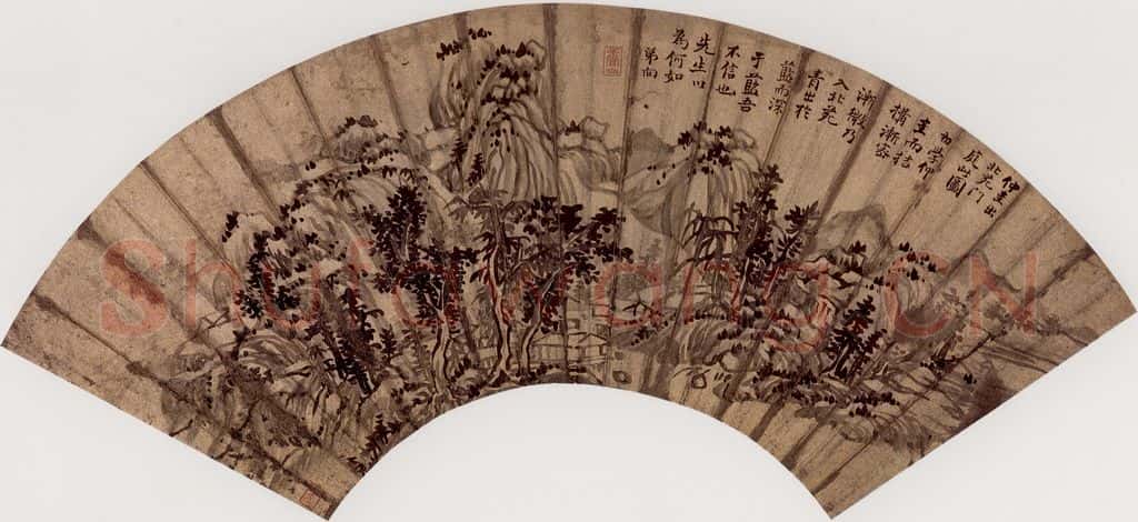 明代 恽向《仿仲圭山水图》书画作品