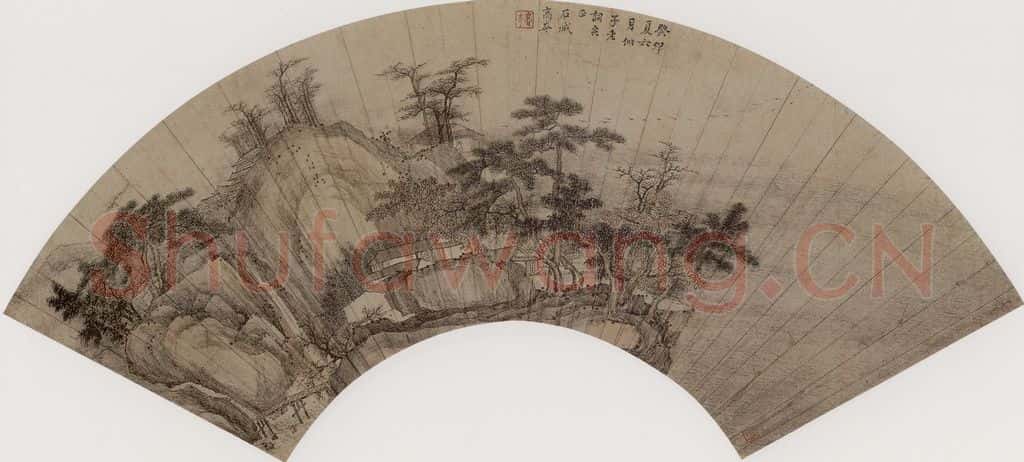 清代 高岑《山楼登眺图》书画作品