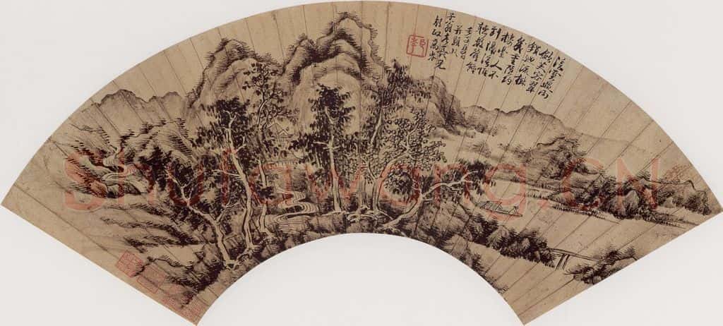 清代 高岑《山水图》书画作品