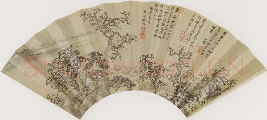 清代 王翬《七树图》书画作品