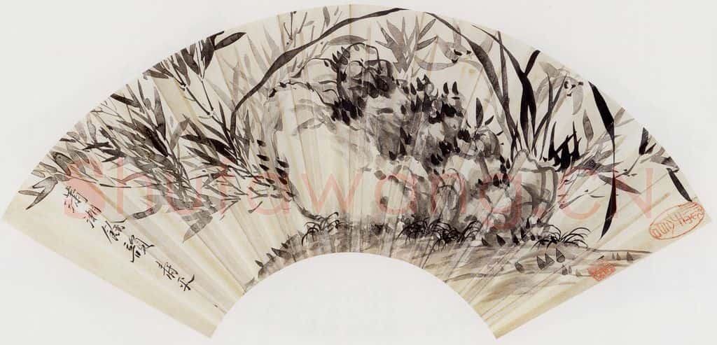 无纪年 陈师曾《兰竹扇面》书画作品