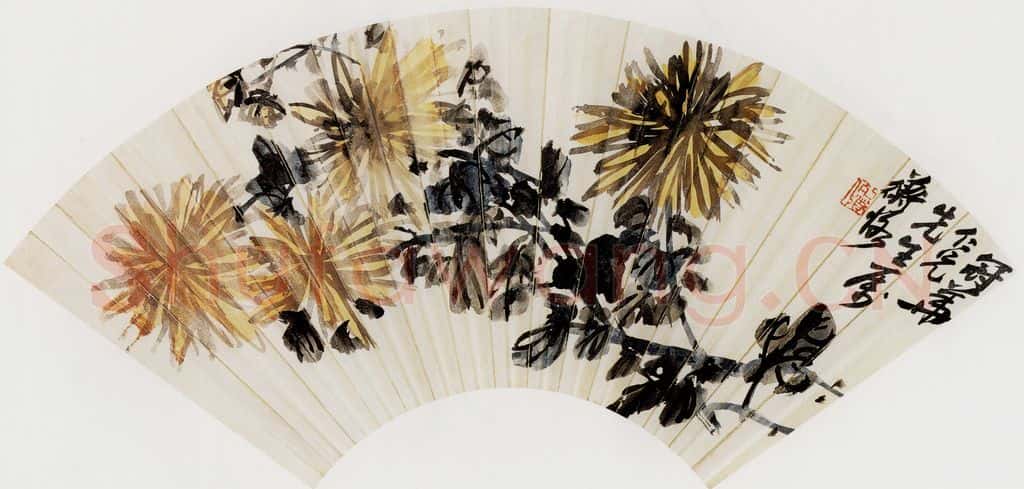无纪年 陈师曾《菊花扇面》书画作品
