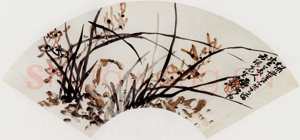 无纪年 陈师曾《兰花扇面》书画作品