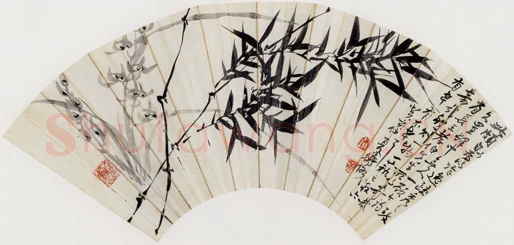 1923年 陈师曾《兰竹扇面》书画作品