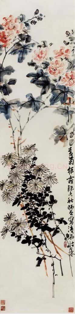 无纪年 陈师曾《菊花芙蓉》书画作品