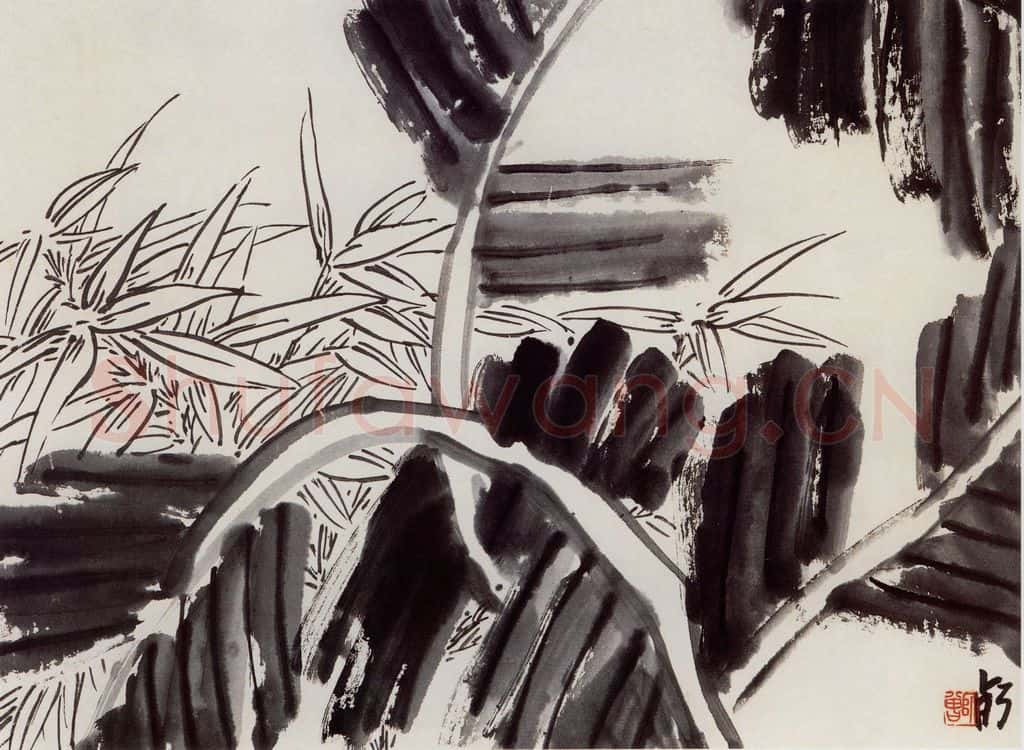 无纪年 陈师曾《芭蕉竹叶》书画作品
