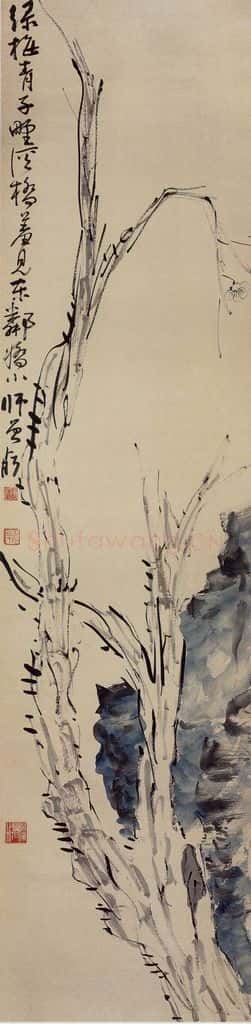 无纪年 陈师曾《梅石》书画作品