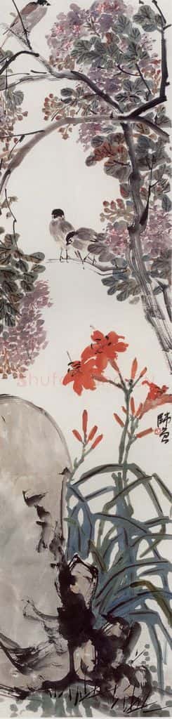 1920年 陈师曾《花鸟四屏》书画作品