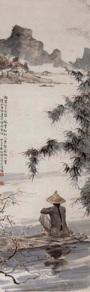 1944年 张安治 相思江上 书画作品