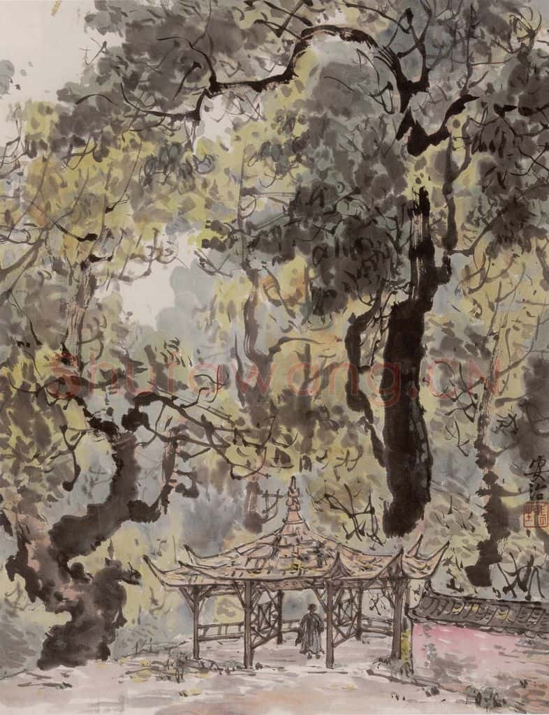 1944年 张安治 青城山 书画作品