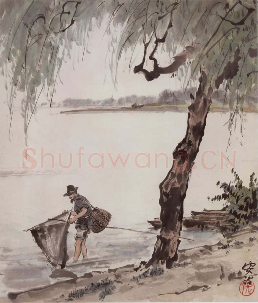 1957年 张安治 湖上清晨 书画作品