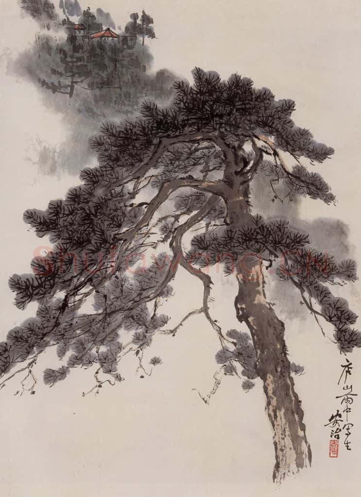 1963年 张安治 庐山雨松 书画作品