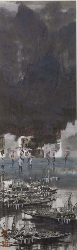 2000年 徐希《江南雨》书画作品