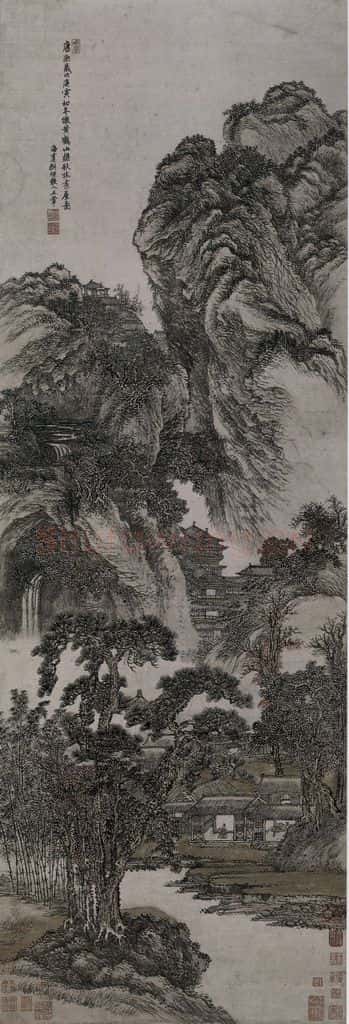 清 王翚《王翚秋林书屋图轴》书画作品