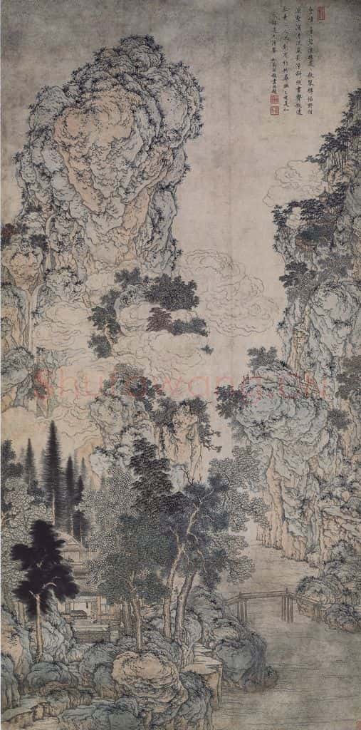 清 顾符稹《顾符稹层峦叠嶂图轴》书画作品