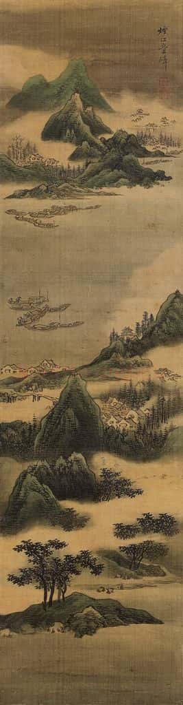 清 上官周《上官周山水图屏》书画作品