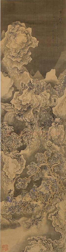 清 上官周《上官周山水图屏》书画作品