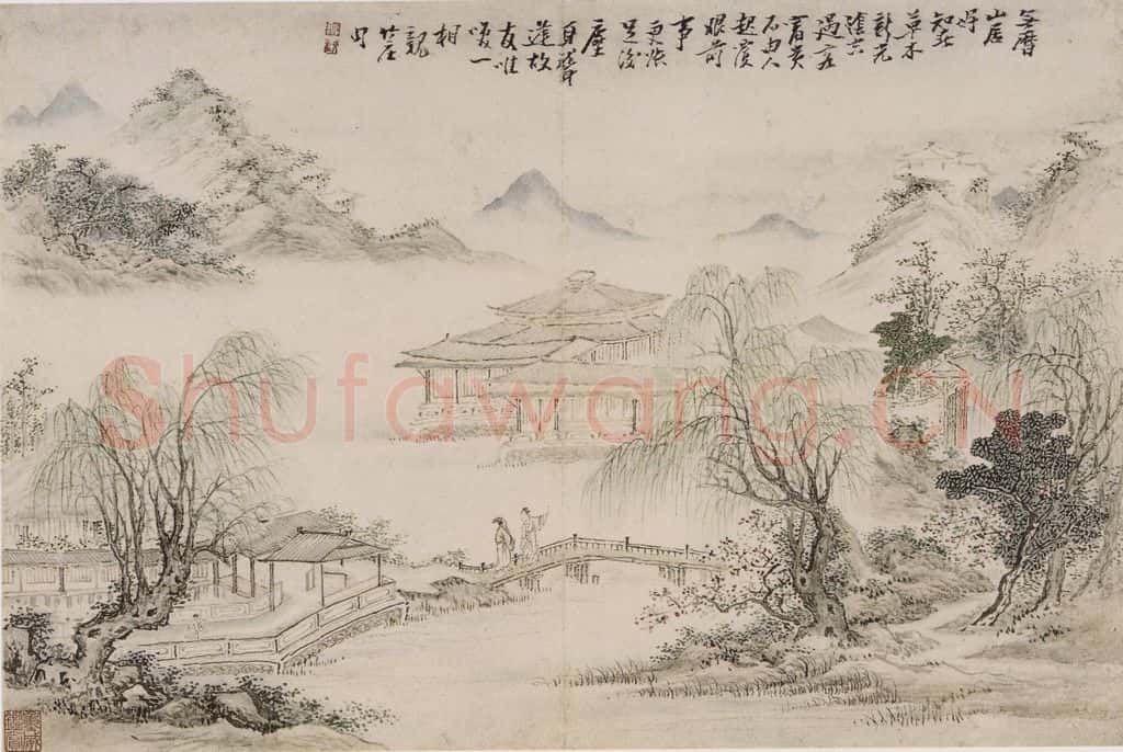 清 上官周《上官周诗画图册》书画作品