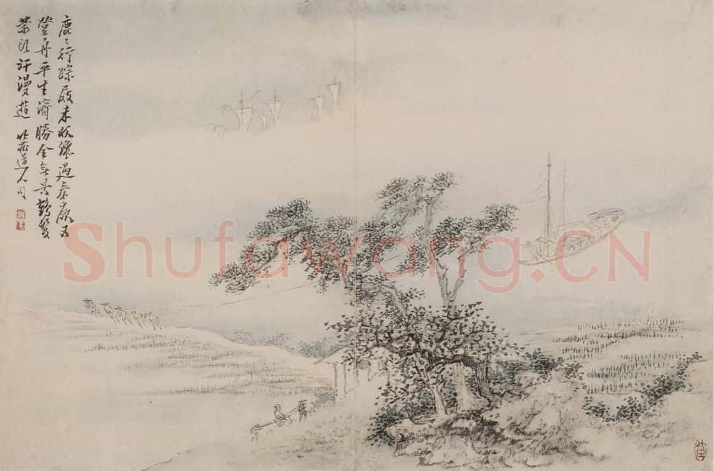清 上官周《上官周诗画图册》书画作品