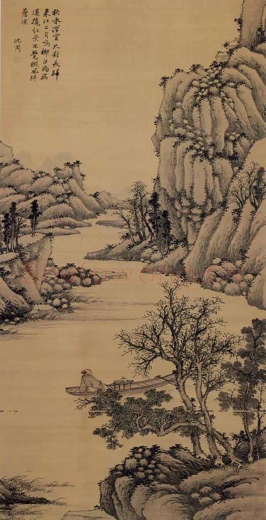 明 沈周《沈周秋泛图轴》书画作品