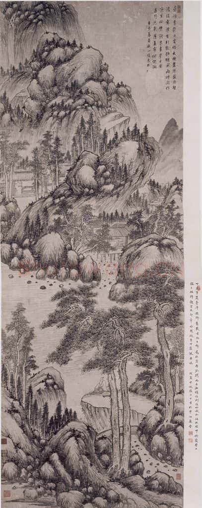 清 项奎《项奎寒潭静坐图轴》书画作品