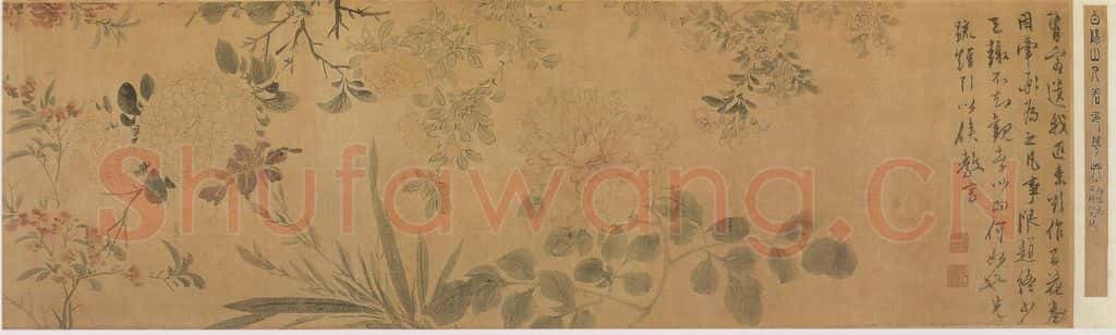 明 陈淳《陈淳百花图卷》书画作品