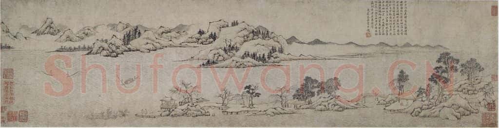 明 文嘉《文嘉江南春色图卷》书画作品