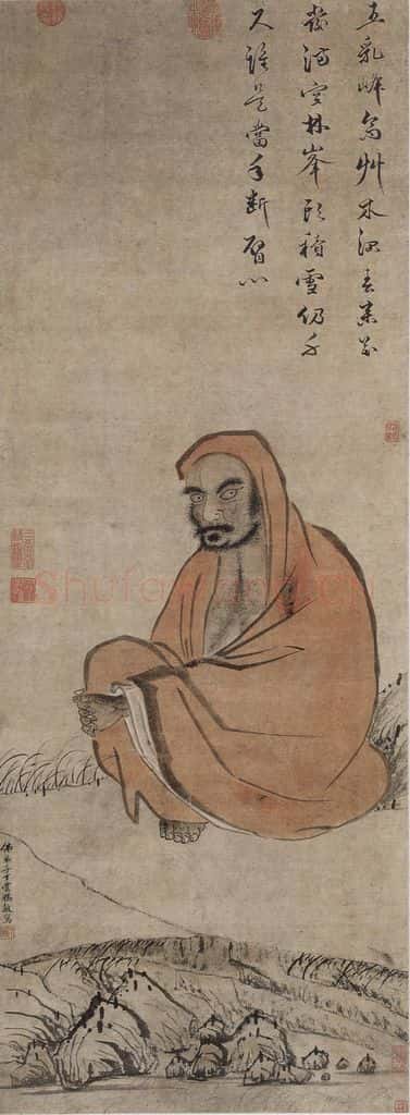 明 丁云鹏《丁云鹏达摩图轴》书画作品