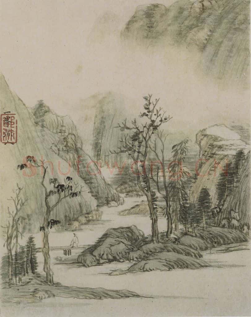 明 邵弥《邵弥仿古山水画册》书画作品