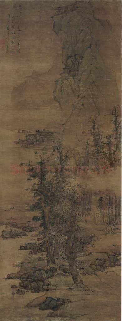 明 蓝瑛《蓝瑛曳杖云林图轴》书画作品