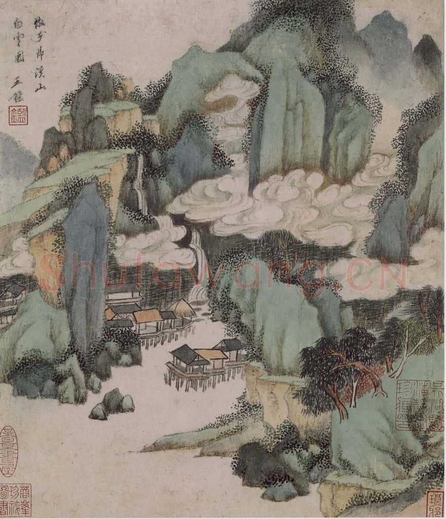 清 王鑑《王鑑仿宋元山水图册》书画作品