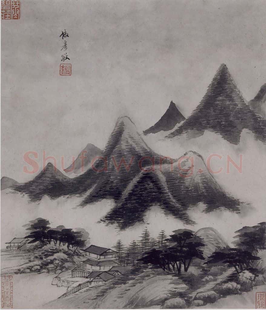 清 王鑑《王鑑仿宋元山水图册》书画作品