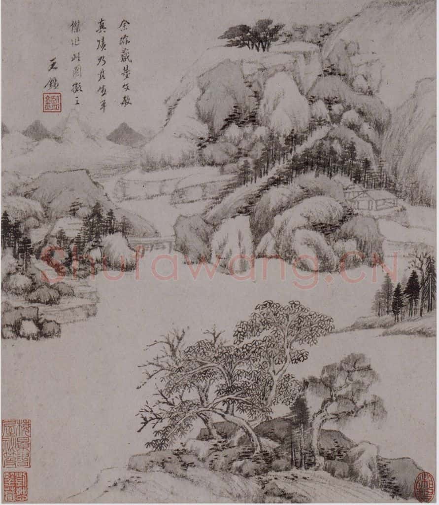清 王鑑《王鑑仿宋元山水图册》书画作品