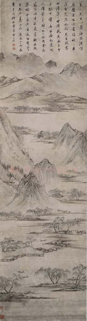 清 查士标《查士标仿宋元山水图屏》书画作品
