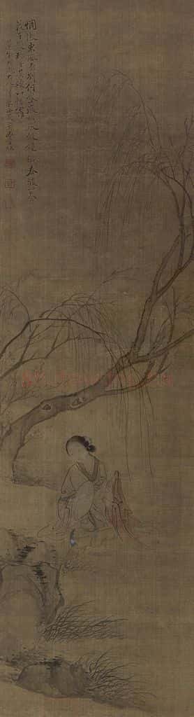 清 费丹旭《费丹旭仕女图轴》书画作品