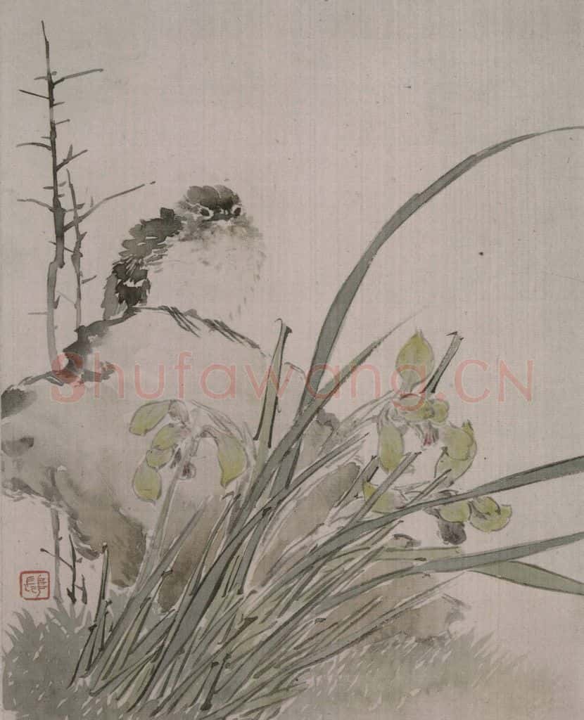 清 任薰《任薰翎毛花卉图册》书画作品
