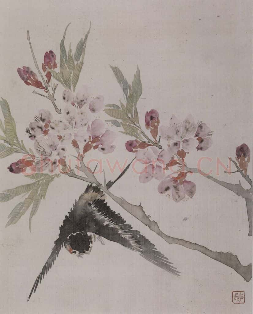 清 任薰《任薰翎毛花卉图册》书画作品