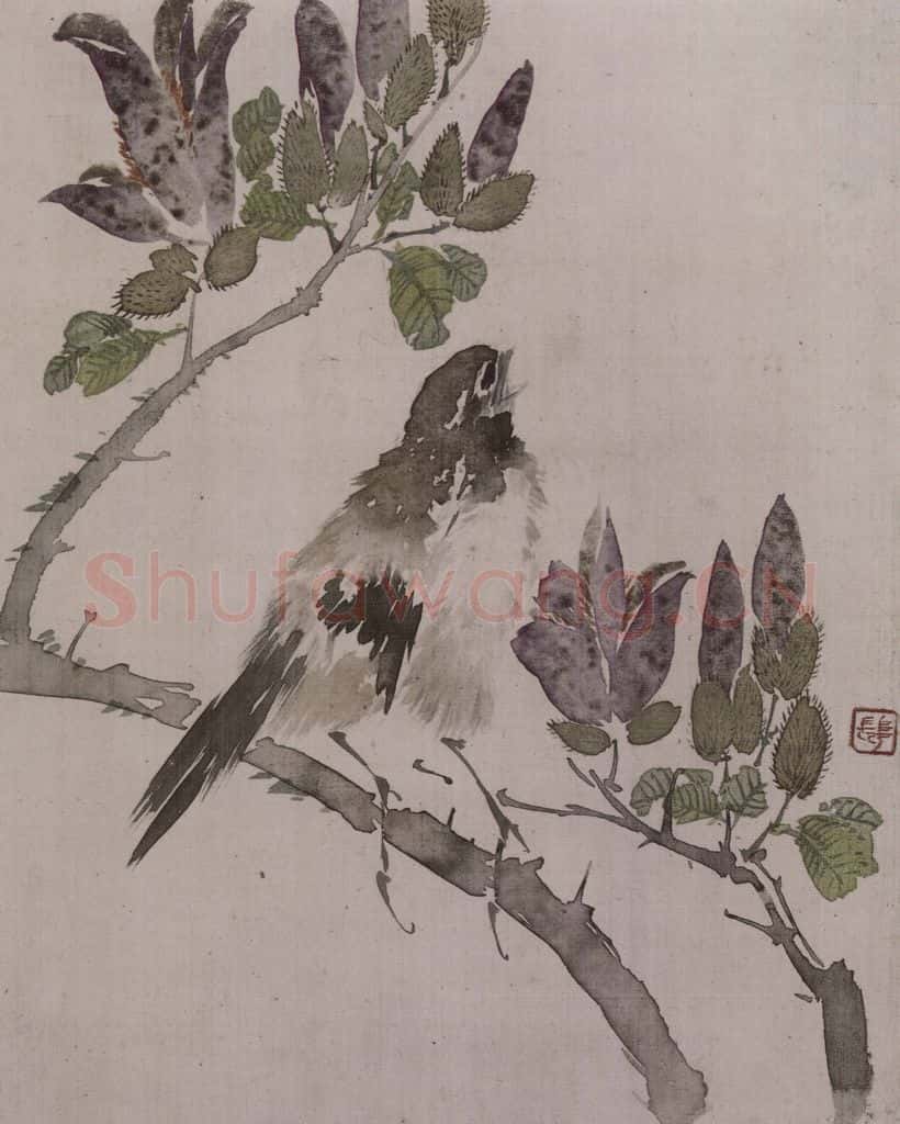 清 任薰《任薰翎毛花卉图册》书画作品