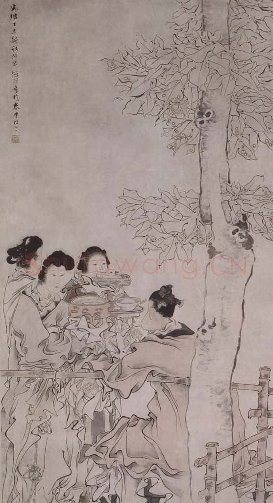 清 任颐《任颐人物图屏》书画作品