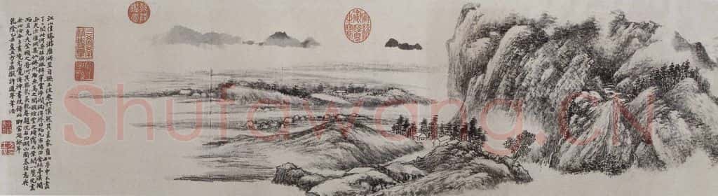 清 方士庶《方士庶江山佳胜图卷》书画作品