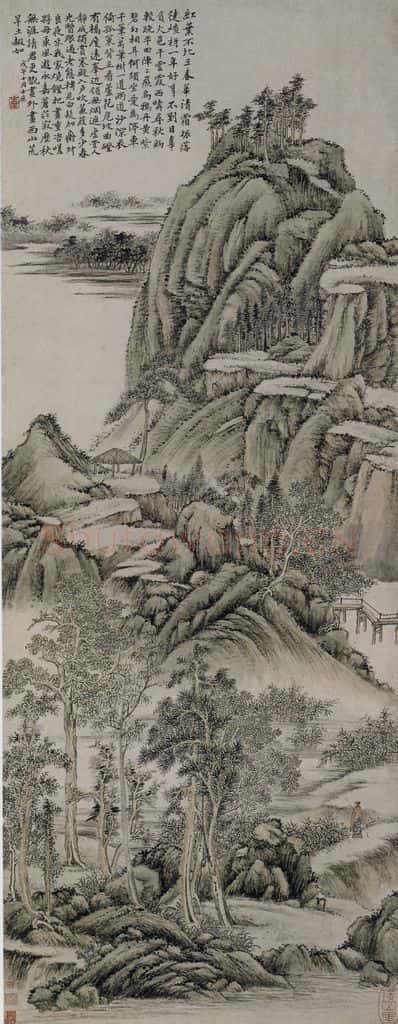 清 方士庶《方士庶山水图轴》书画作品