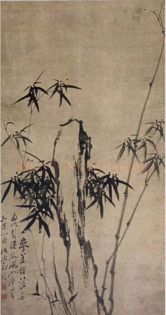 清 郑燮《郑燮墨竹图轴》书画作品