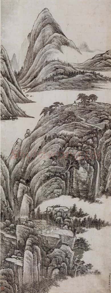 清 董邦达《董邦达松亭飞瀑图轴》书画作品