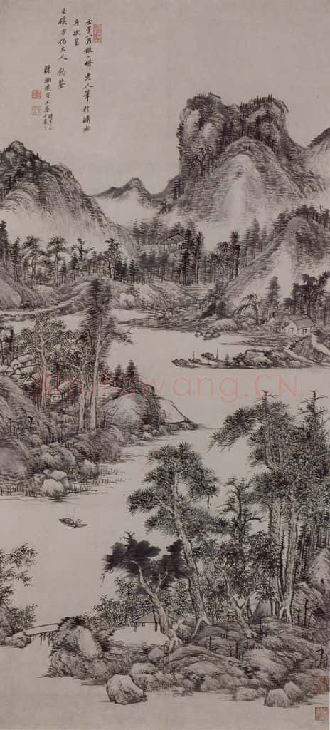 清 王宸《王宸仿大癡山水图轴》书画作品