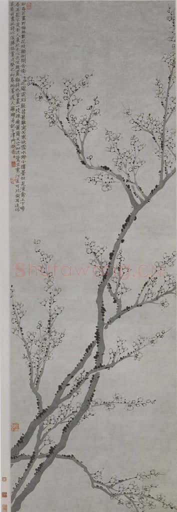 清 罗聘《罗聘疏瘦萧简图轴》书画作品